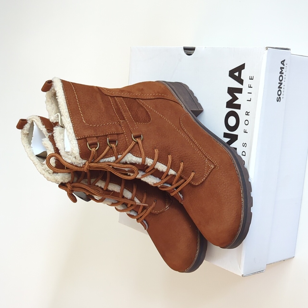 Sonoma Goods For Life Platypus Women's Sherpa-Lined Combat Boots - Picture 2 of 5